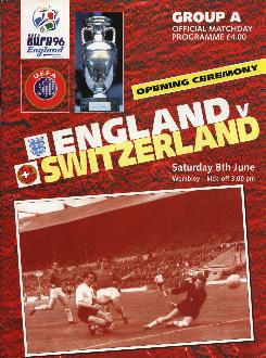 Euro 96 England v Switzerland Official Programme