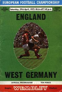 Geoff Hurst last England game UEFA Euro 1972 England v West Germany Official Programme