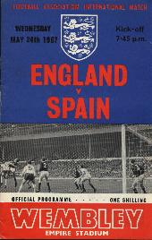 Zebra 1967 England v Spain Wembley Official Programme 