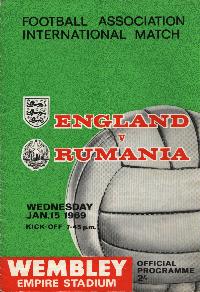 Zebra 1969 England v Rumania Official Programme