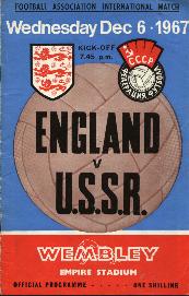 Zebra 1967 England v USSR Official Programme