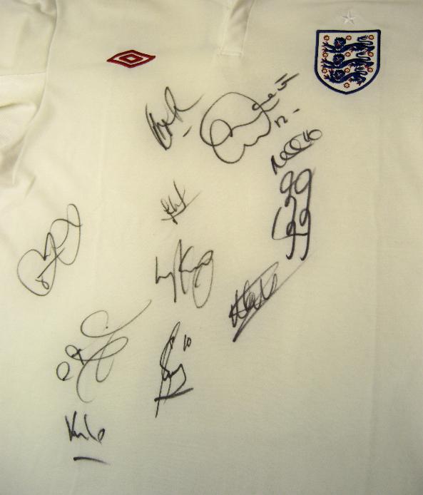 Current England shirt multi signed