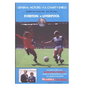 Everton v Liverpool, FA Charity Shield  match 1986 programme