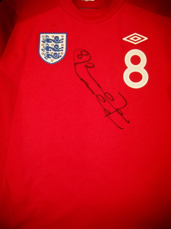 Frank Lampard signed (twice) England shirt