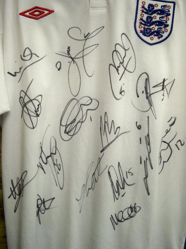  England current multi signed shirt
