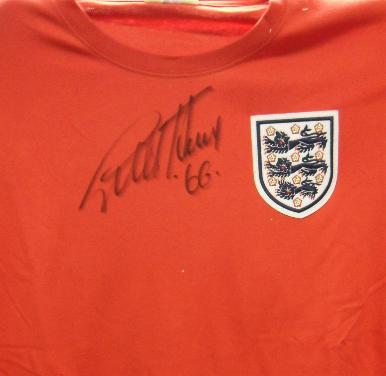 1966 replica shirt signed by Geoff Hurst 