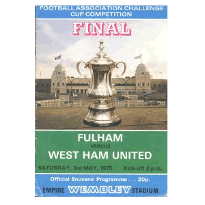 Fulham v West Ham 1975 FA Cup Final programme