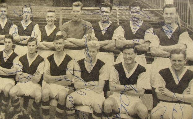 Burnley vintage signed newsprint picture signed by 10