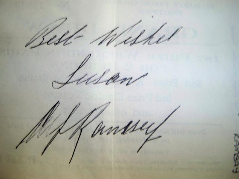 Alf Ramsey signed greeting