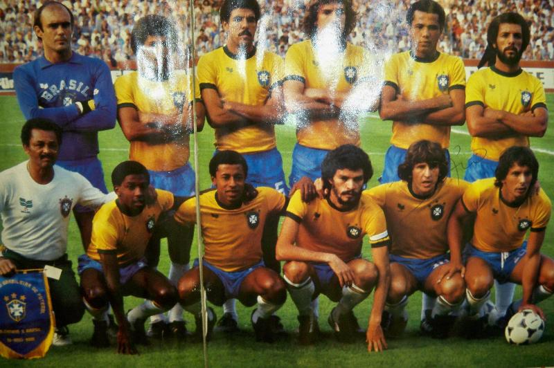 Brazil 1982 World cup picture signed by Zico