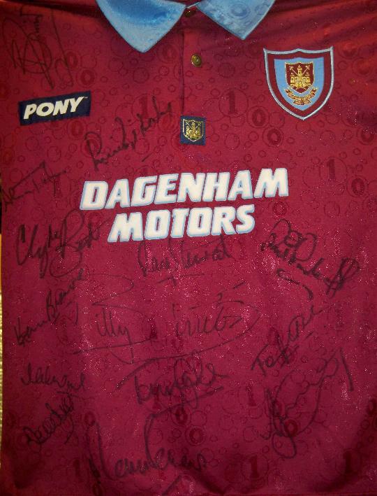 West Ham retro shirt signed by