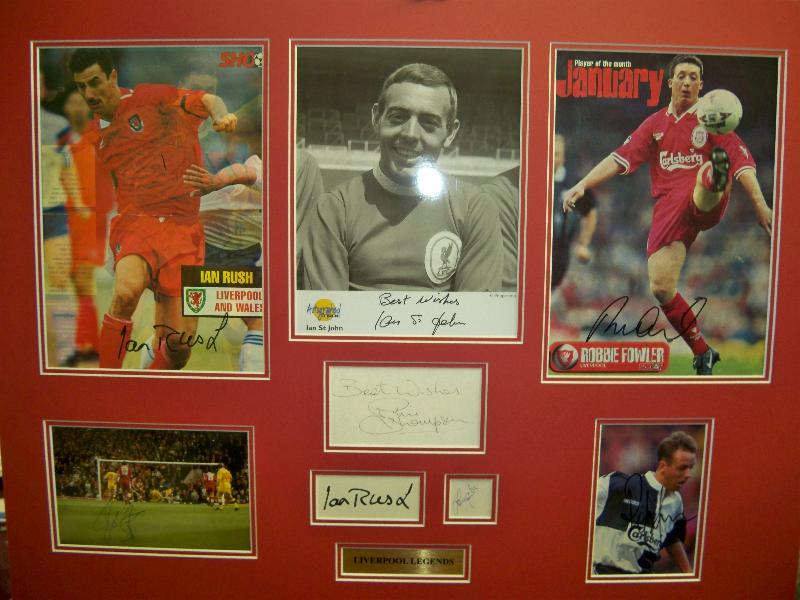 Multi signed Liverpool display  8 autographs