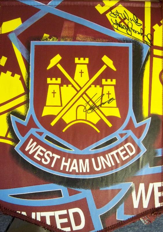 West Ham pennant signed by Sir Trevor Brooking and Steve Lomas