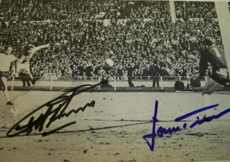 1966  Geoff Hurst and Hans Tilkowski signed image 