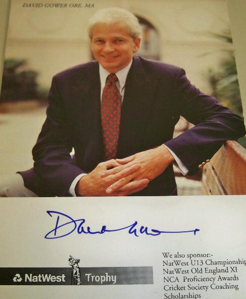 David Gower signed photo card