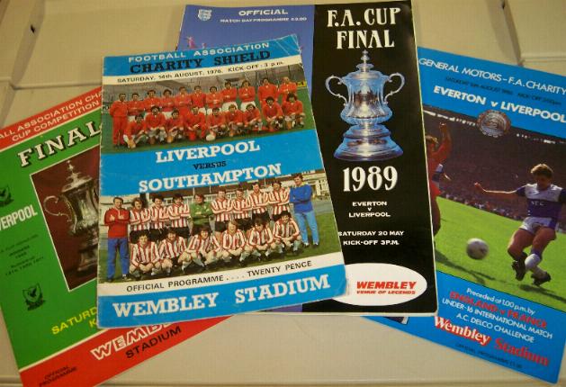 4X Liverpool trophy winning final programmes