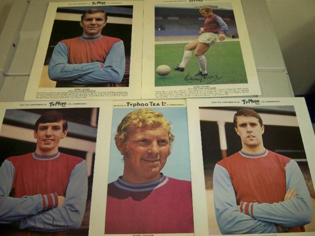 5 x West Ham Typhoo cards 