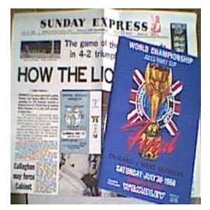 1966 Replica Programme, Ticket & News Paper