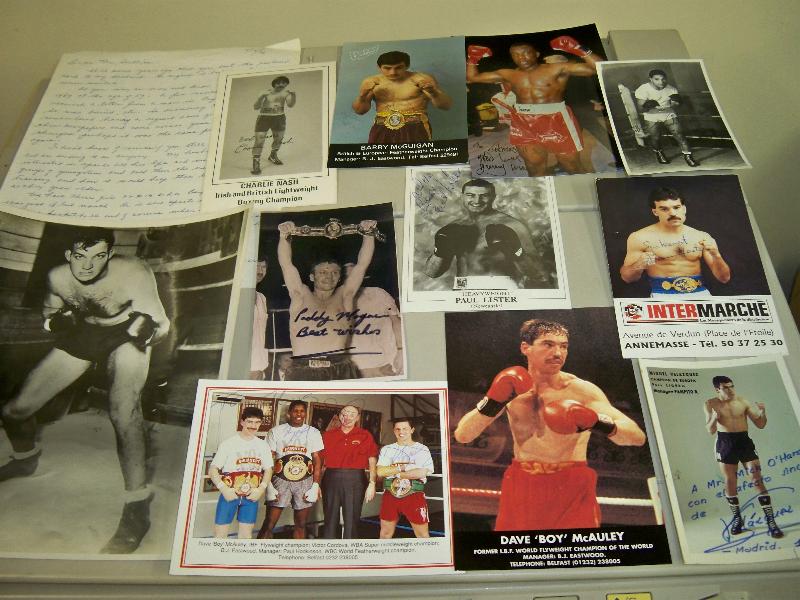 Boxing variety of signed and unsigned images including Gary Mason, Dave Boy McAuley, Barry McGuigan 