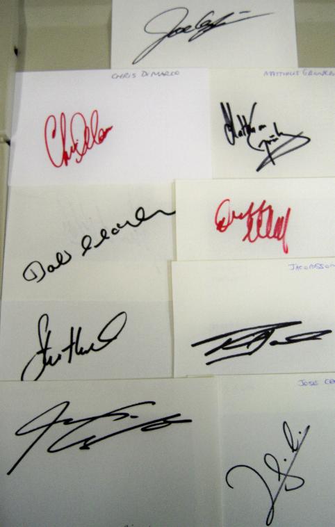 10 golf signatures on cards Duffy Waldolf, Joe Ozaki, Chris DiMarco,Bob Charles,  etc   