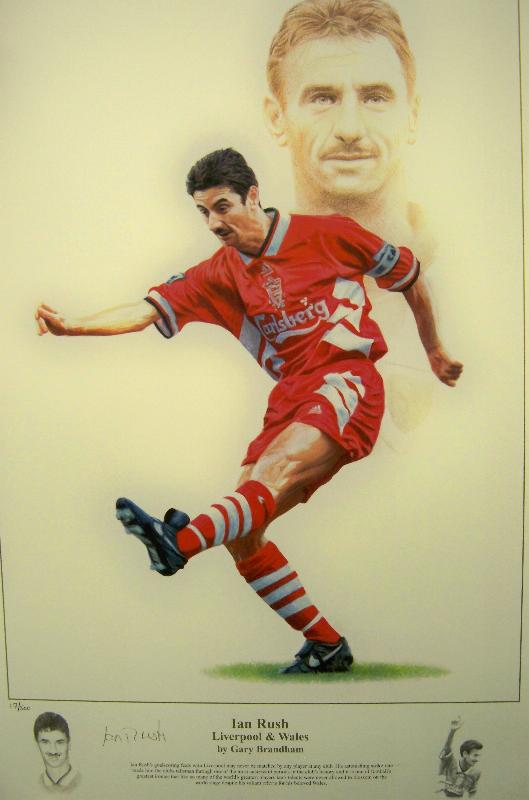 Ian Rush signed Liverpool print