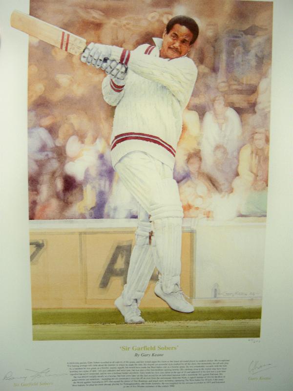 Sir Garfield Sobers signed Cricket print