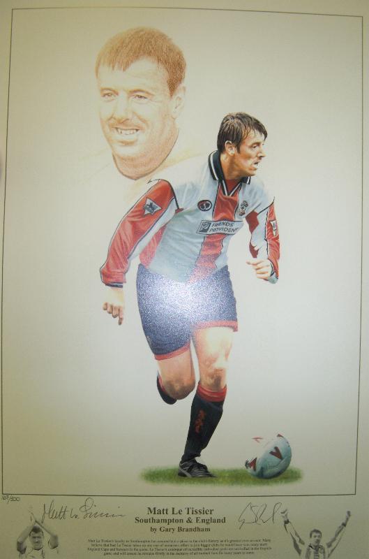 Matt Le Tissier signed Southampton print