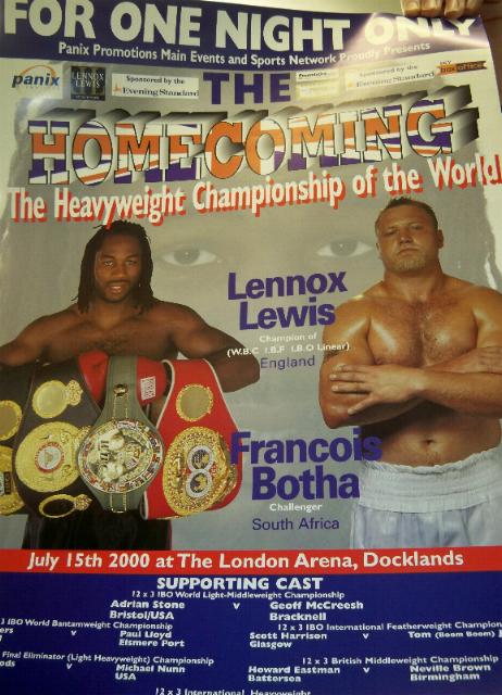 Lennox Lewis actual fight poster
