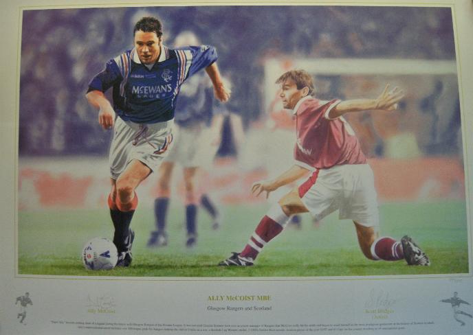 Ali McCoist signed action Rangers Print