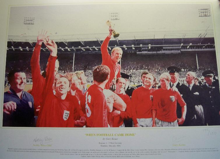 Nobby Stiles and Martin Peters signed 1966 print