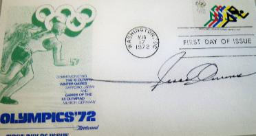 Jesse Owens signed first day cover Rare