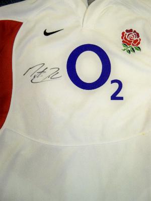 Martin Johnson signed England  Rugby shirt