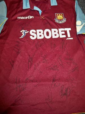 West Ham 2010-2011 team signed shirt cheap!