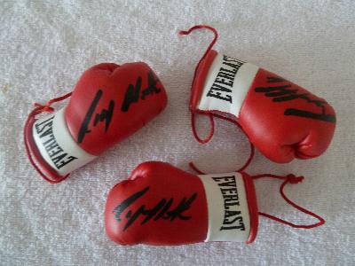 Mini Boxing gloves signed by Ricky Hatton