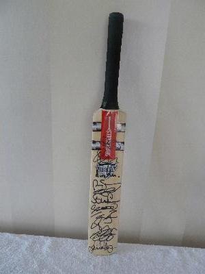 Mini Cricket bat signed by Ashes England winners team