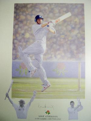 Mike Atherton signed ltd edition image reduced by 100