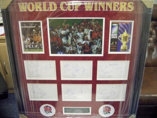 England Rugby World Cup winners signed presentation 