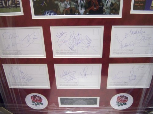 England Rugby World Cup winners signed presentation 