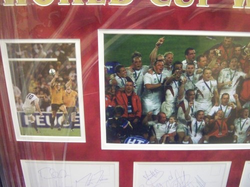 England Rugby World Cup winners signed presentation 