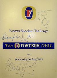 Bobby Moore Steve Davis Billy Wright signed Snooker programme