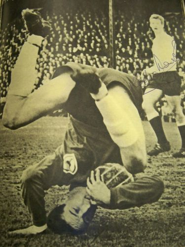 Rodney Marsh signed Fulham image action picture from 1960's V Tottenham AFTAL