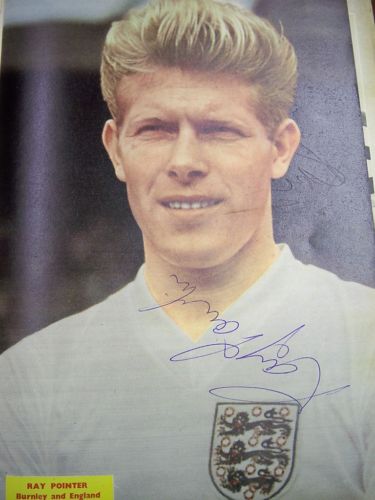 Ray Pointer signed page from book England Burnley Portsmouth UACC AFTAL