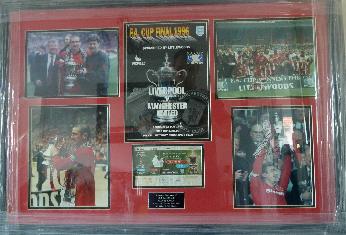 Eric Cantona & Alex Ferguson signed 1996 FA cup presentation