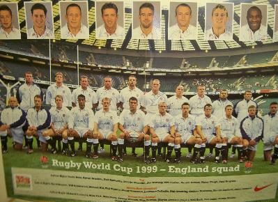England Rugby World Cup 1999 squad signed by 31 poster