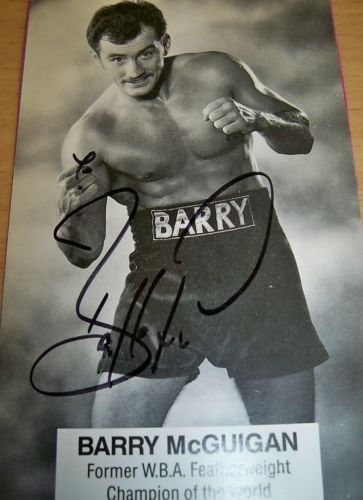 Barry McGuigan signed postcard