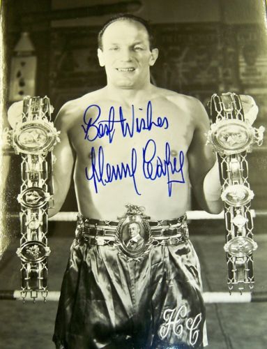 Henry Cooper postcard actual signed image. 