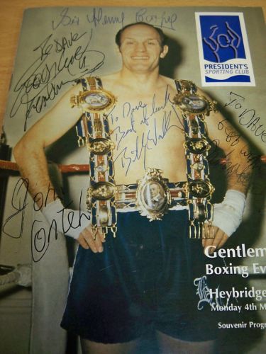 Boxing programme signed by Boxing Programme signed Henry Cooper Bruno,  John Conti, Billy Walker, Duke Mckenzie,