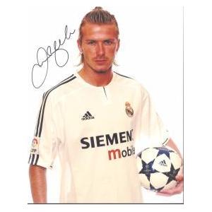 Beckham in Real Madrid Kit. 