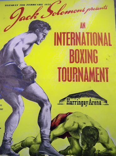 Original Boxing programme for Randolf Turpin v Alex Buxton 12th February 1952,