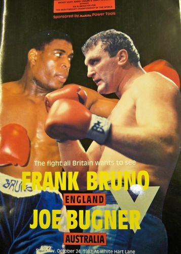 Official souvenir programme Frank Bruno v Joe Bugner signed by Frank